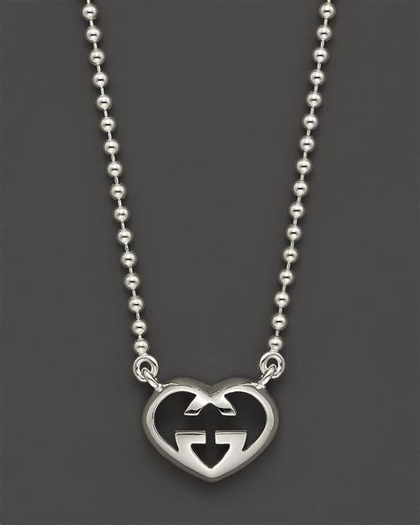 gucci heart necklace sterling silver